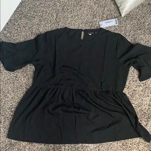 Black Blouse with ruffle sleeves